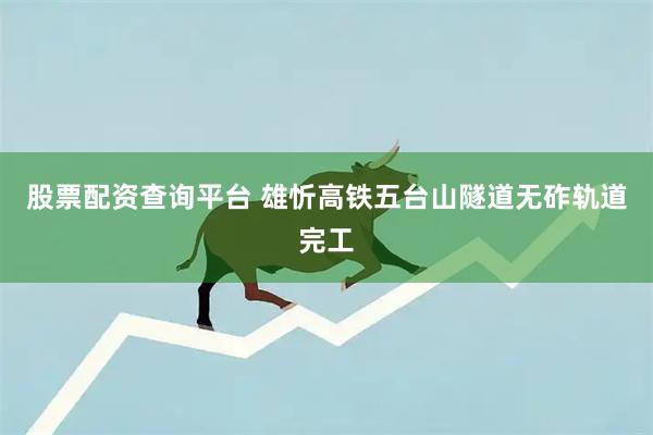 股票配资查询平台 雄忻高铁五台山隧道无砟轨道完工